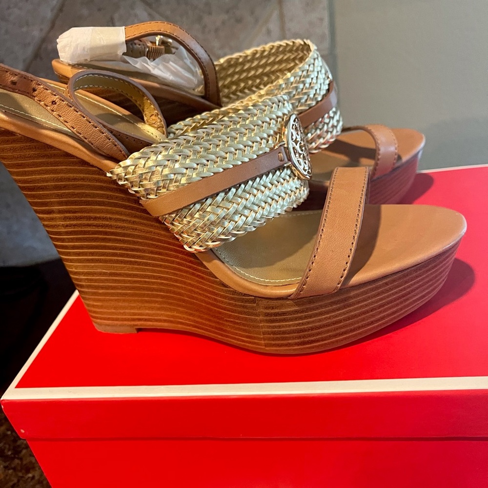 Coach Beatriz mat calf sandals size 8Ginger/gold - Picture 4 of 13